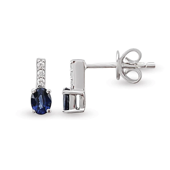 Harem Altın 0.60 Ct Pırlantalı Safir Küpe RTK20