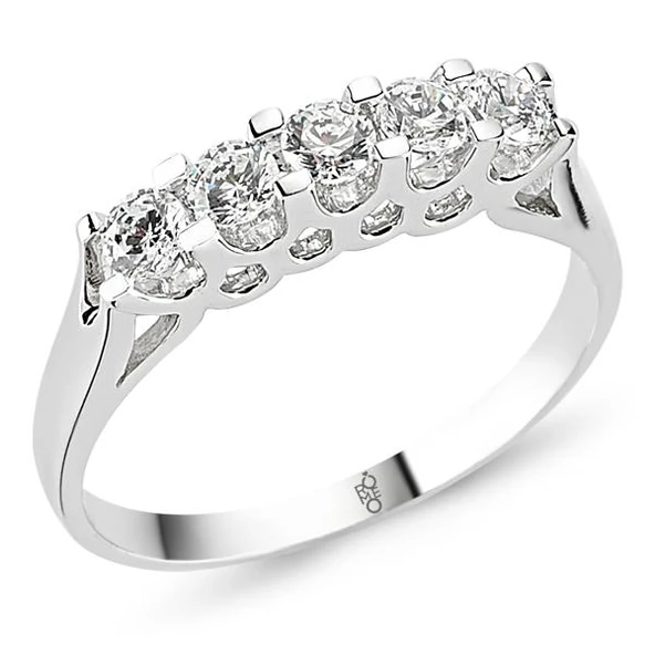 18 Ayar Altın 0.70 Ct Pırlanta Beştaş Yüzük RMY514 ürün görseli