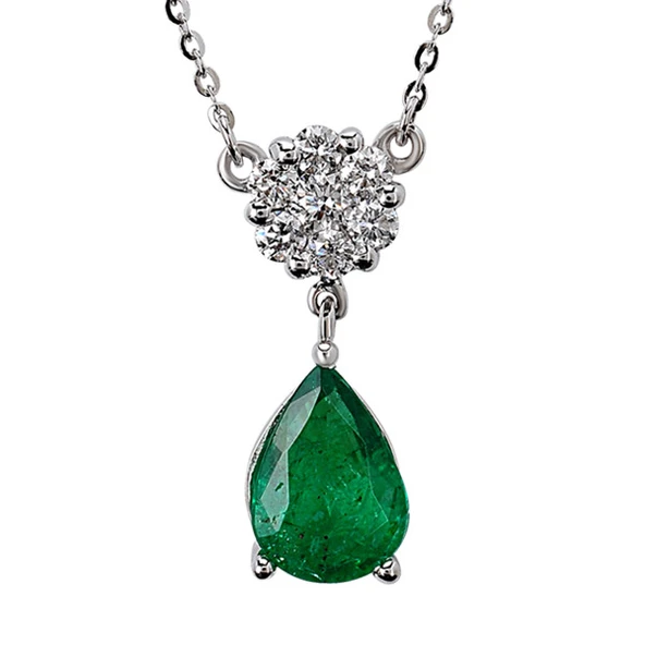 Harem Altın 1.07 Ct Pırlanta Zümrüt Taşlı Kolye RTKL7