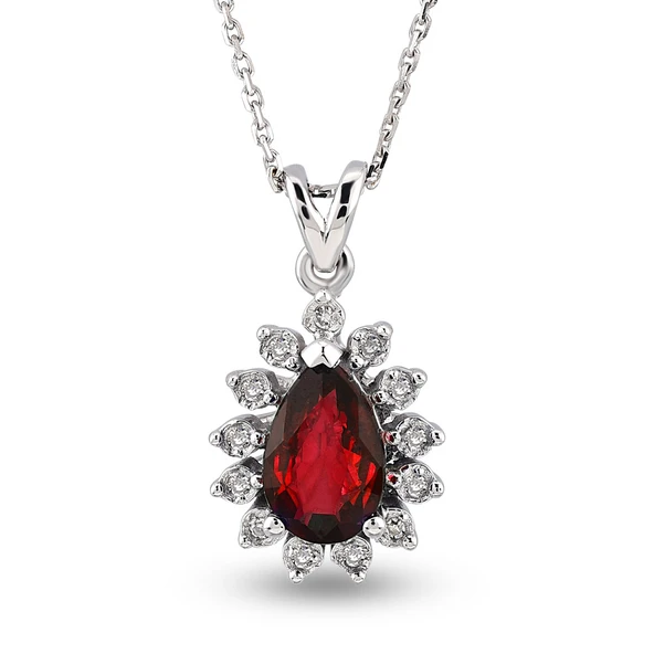 Harem Altın 0.52 Ct Pırlanta Yakut Kolye RTKL35