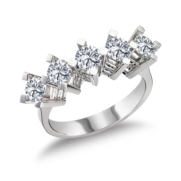 14 Ayar Altın 0.50 Ct Pırlanta Beştaş Yüzük RMY521