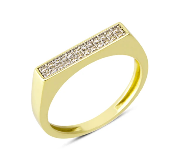 14 Ayar Altın Çift Sıra Taşlı Yüzük YZK071 ürün görseli