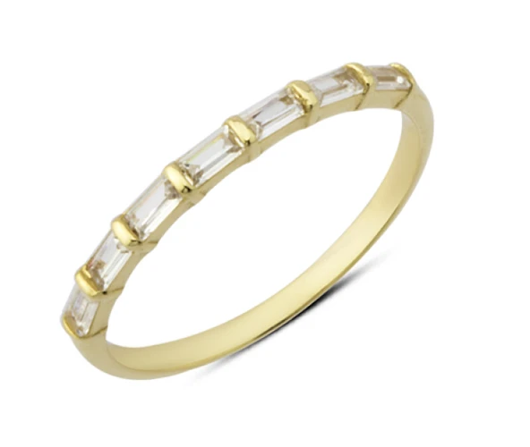 14 Ayar Altın Yarım Tur Baget Yüzük YZK236 ürün görseli