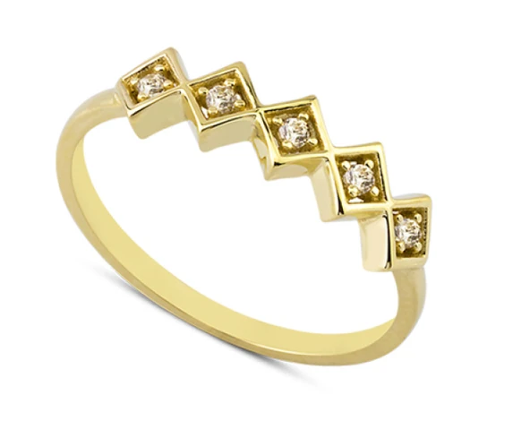 14 Ayar Altın Baklava Motifli Yüzük YZK024 ürün görseli