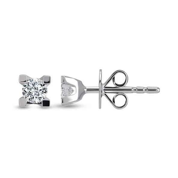 Harem Altın 0.18 Ct Tektaş Pırlanta Takoz Tırnak Küpe TKPE7
