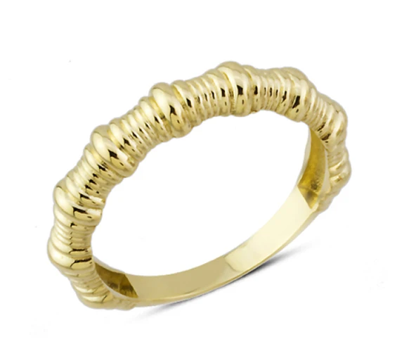 14 Ayar Altın Taşsız Sarmal Yüzük YZK184 ürün görseli