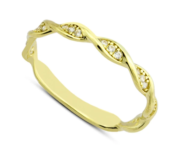 14 Ayar Altın Sarmal Motifli Yüzük YZK023 ürün görseli