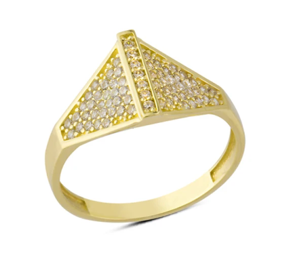 14 Ayar Altın Pave Taşlı Yüzük YZK137 ürün görseli