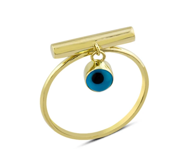 14 Ayar Altın Sallantılı Göz Boncuğu Yüzük YZK187 ürün görseli