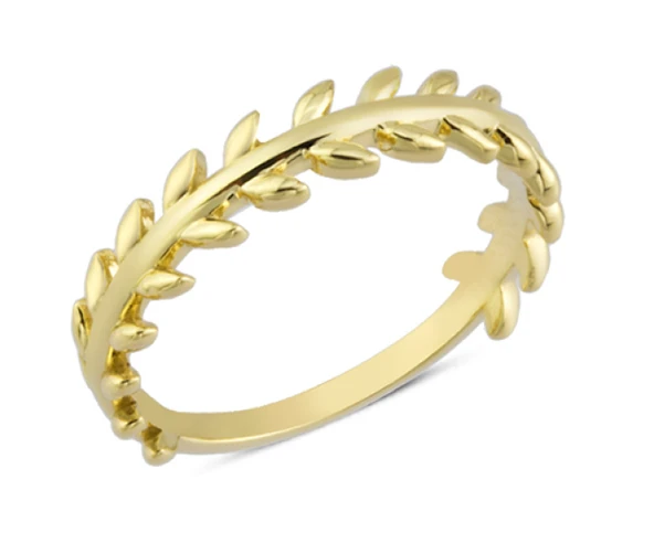 14 Ayar Altın Taşsız Zeytin Dalı Yüzük YZK189 ürün görseli