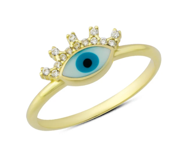 14 Ayar Altın Göz Boncuğu Yüzük YZK241 ürün görseli