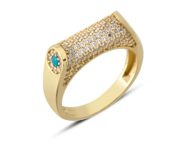 14 Ayar Altın Önü Taşlı Yüzük YZK401A ürün görseli