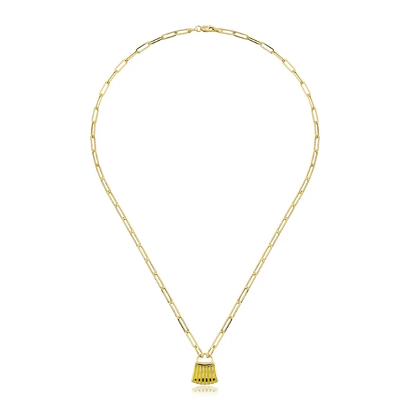 Sarı Çanta Uçlu Kolye ZKU034