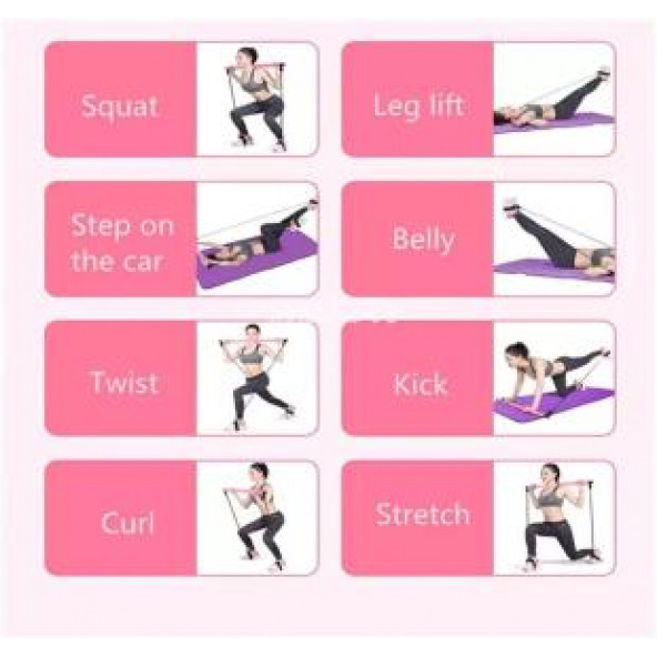Leyaton Pilates Studio Jimnastik Lastiği Egzersiz Çubuğu Yoga Plates Spor Kondisyon Direnç Aerobik - 5