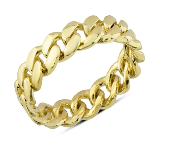 14 Ayar Altın Zincir Yüzük YZK252 ürün görseli