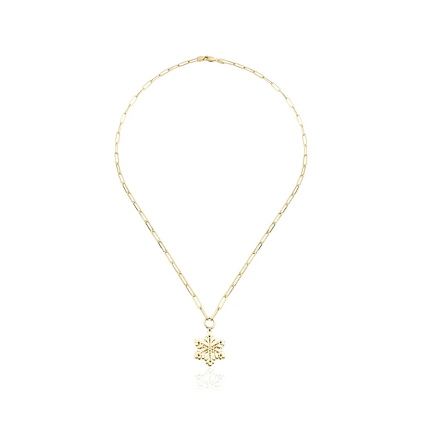 Kar Tanesi Kolye Ucu Zincir Kolye ZKU074 ürün görseli
