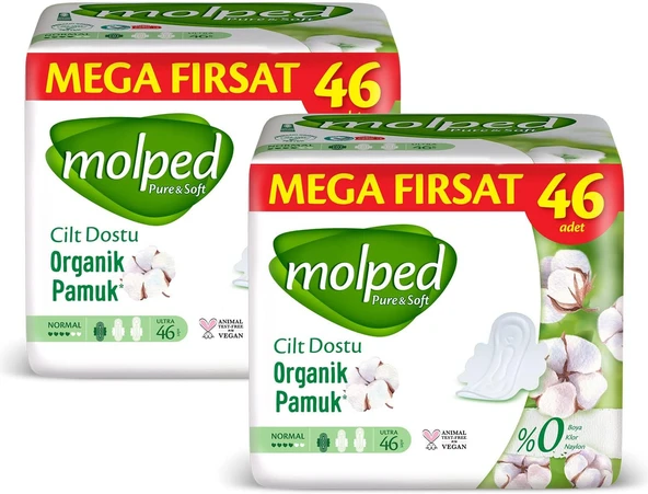 Molped Pure & Soft Normal 46'lı 2 Adet Hijyenik Ped