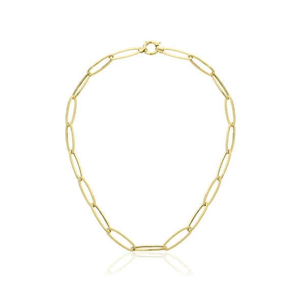 Harem Altın Oval Ataş Zincir Kolye ZKU104