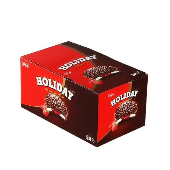Elvan Holiday Çilekli Sandviç Bisküvi 30 Gr. 24 lü (1 Paket) - Resim 5