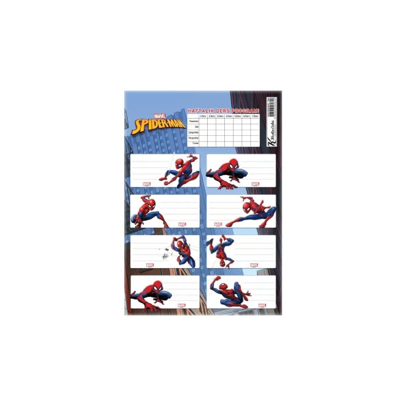 Keskin Color Okul Etiketi Spider Man Ders Proğramlı 3 Lü