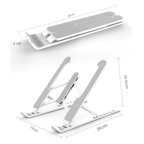 Woody Sofia® Ayarlanabilir Plastik Dizüstü Destek Tabanı Katlanabilir Taşınabilir Laptop Sehpası Yükselti - 7