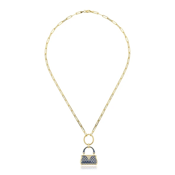 Mavi Çanta Uçlu Kolye ZKU033
