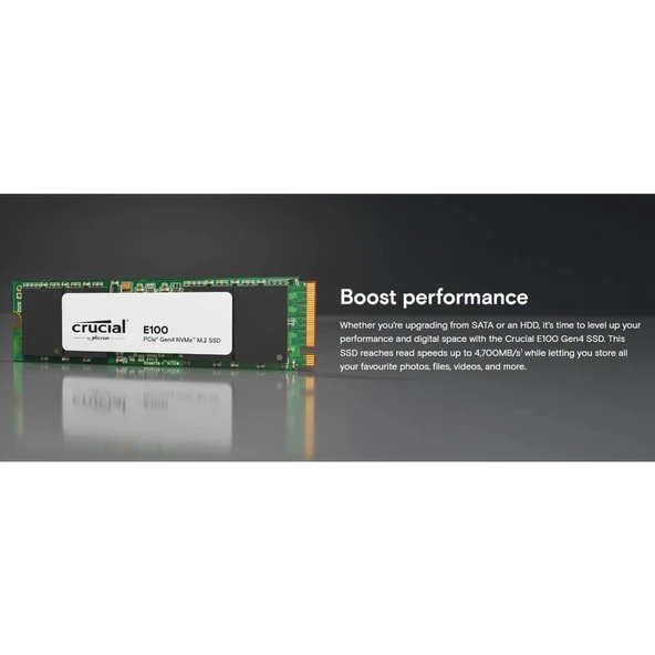 Crucial E100 1tb Pcıe Gen4 2280 Nvme M.2 SSD (5000-4500 Mb/s) CT1000E100SSD8 - 3