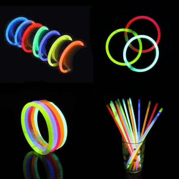 Glow Fosforlu Neon Bileklik 50 Adet - 6