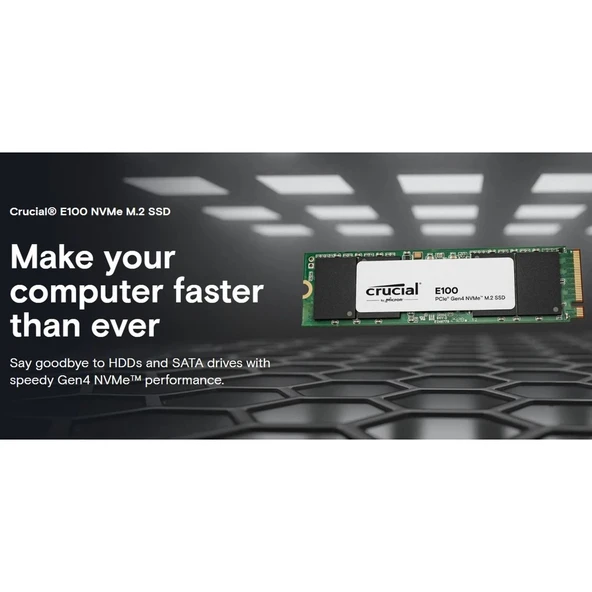 Crucial E100 1tb Pcıe Gen4 2280 Nvme M.2 SSD (5000-4500 Mb/s) CT1000E100SSD8 - 5