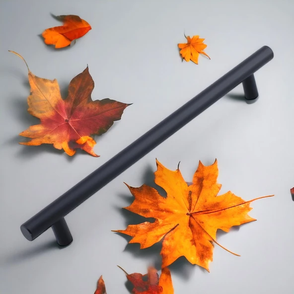 Çubuk Siyah Metal Kulp 256 mm 25.6 Cm Mobilya Mutfak Çekmece Dolap Dolabı Kulpu Kulbu Kulpları - 10