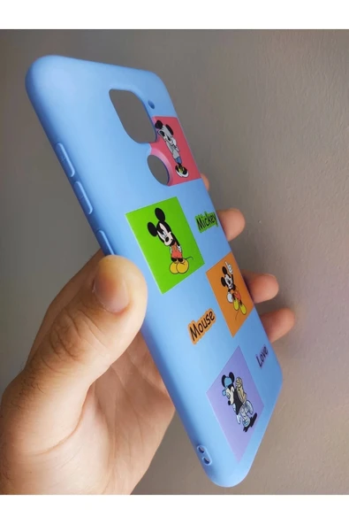 Xiaomi Redmi Note 9 Uyumlu Mickey Mouse Tasarım Telefon Boyun Askılı Set Kılıf - 3