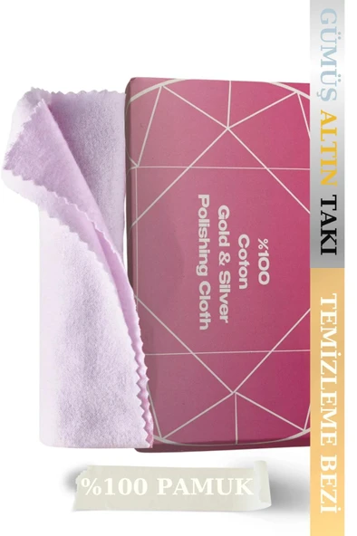 Büyük Boy 28 x 28 cm İki Katlı Mücevher Altın Gümüş Takı Silme Temizleme Parlatma Bezi