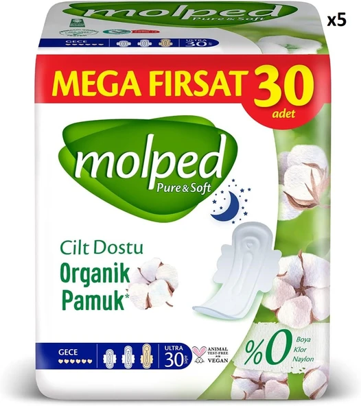 Molped Pure Soft Gece Mega Firsat Paketi 30Lu 5 Paket