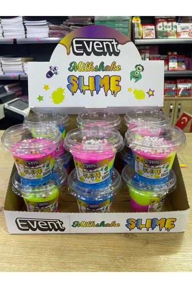 Milkshake Bardak Slime 3 Adet Karışık Renk Strafor Köpüklü Kaliteli - 3