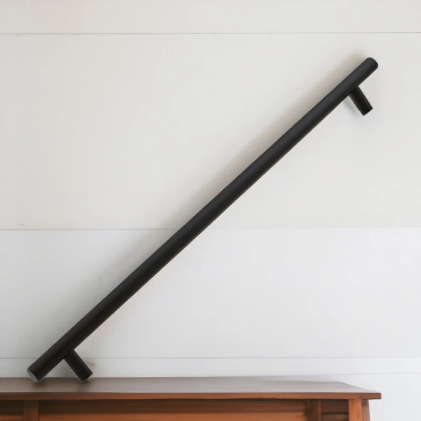 Çubuk Siyah Metal Kulp 256 mm 25.6 Cm Mobilya Mutfak Çekmece Dolap Dolabı Kulpu Kulbu Kulpları - 6