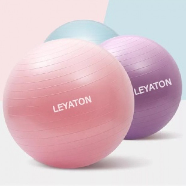 Leyaton Fuşya 65 cm Pilates Topu Büyük Boy Kalın Yoga Pilates Top Pompa