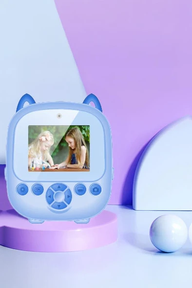 Torima CMR-21 Mavi Dijital Video Kayıt Fotoğraf Çocuk Kamerası Termal Resim Kağıt Baskılı Yazıcı - 2