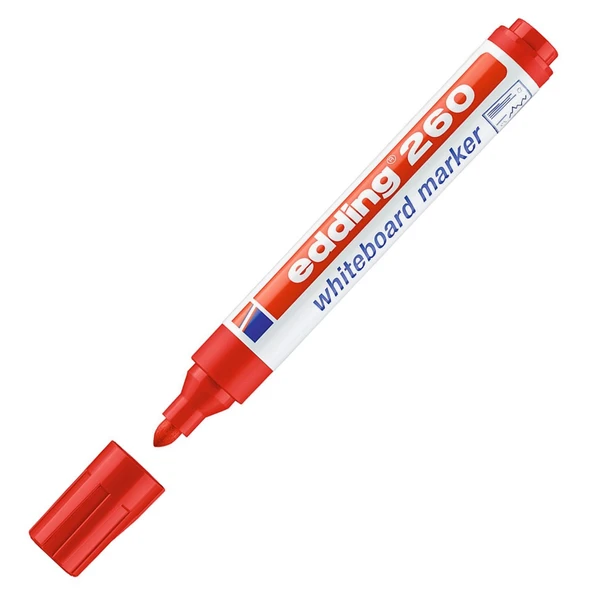 Edding 260 Beyaz Yazı Tahtası Kalemi 4 Renk+ Tahta Silgisi 1 Adet - Resim 2