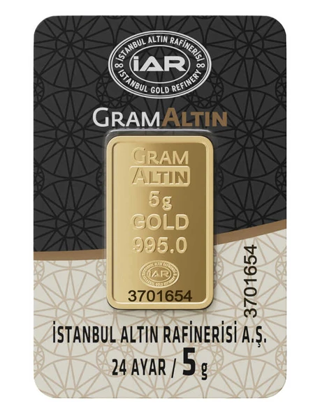 Harem Altın 5 gr 24 Ayar İAR Gram Külçe Altın
