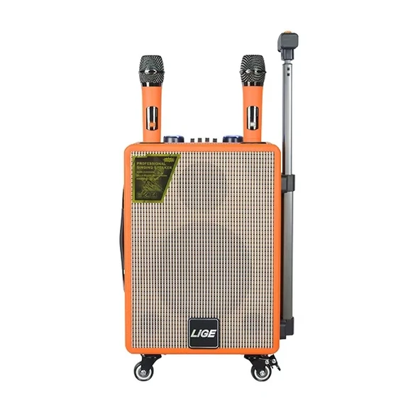 LİGE 8 Valiz Boy Tekerlekli Tutacaklı Karaoke Mikrofonlı Bluetooht Hoparlör - 3