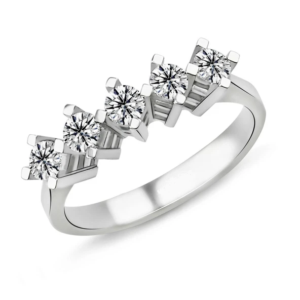 0.60 Karat F Renk Beştaş Pırlanta Yüzük PB553