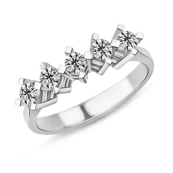 0.45 Karat D Renk Beştaş Pırlanta Yüzük PB575 ürün görseli