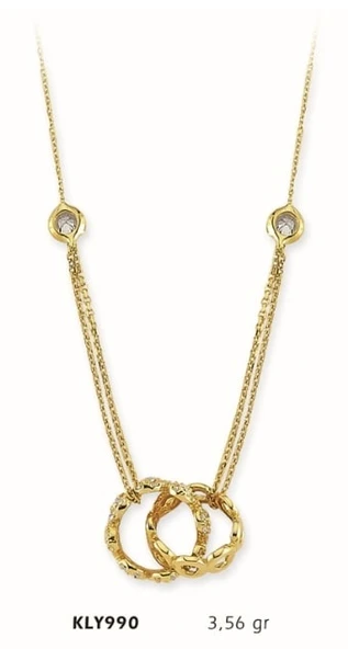 14 Ayar Altın Yüzük Kolye KLY990