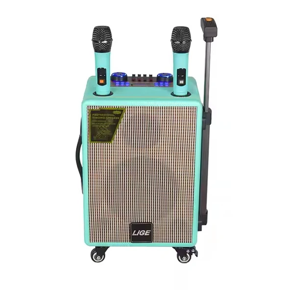 LİGE 8 Valiz Boy Tekerlekli Tutacaklı Karaoke Mikrofonlı Bluetooht Hoparlör - 2