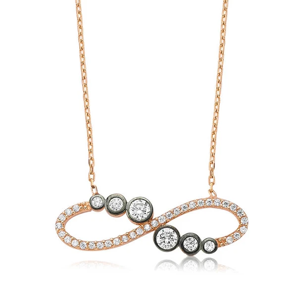 Gümüş Su Yolu Sonsuzluk Bayan Kolye ürün görseli