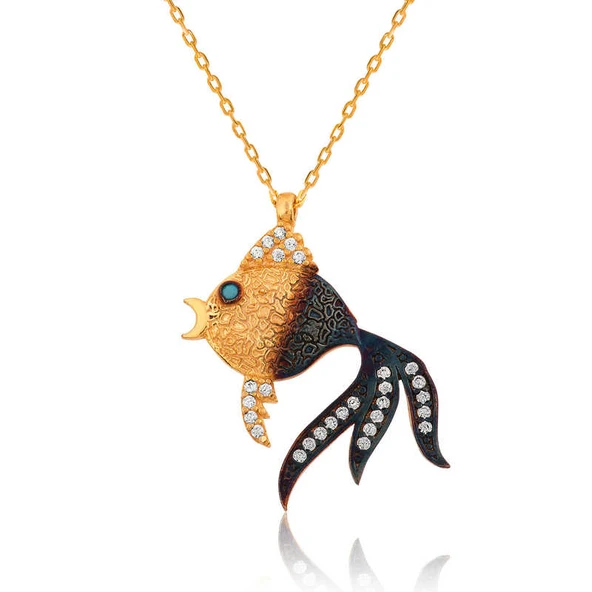 Gümüş Balık Bayan Kolye ürün görseli