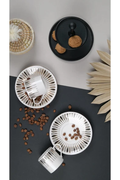 Porser Pera Siyah Kahve Fincan Takımı 80cc 2 Kişilik 4 Parça - 4