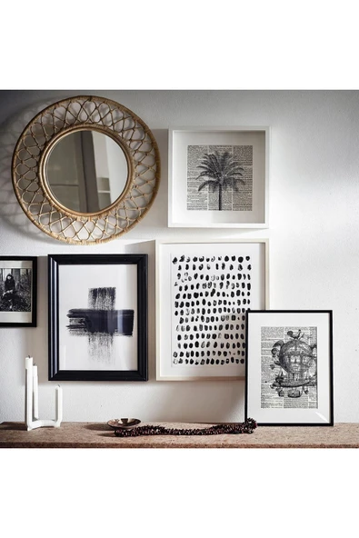 GRINSBOL Rattan 55 cm Duvar Aynası Dekorasyon - Resim 4