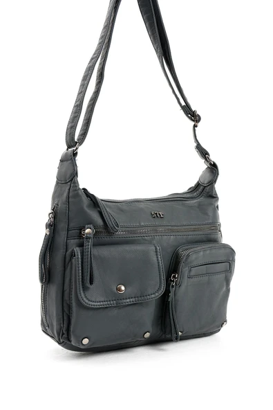 571 collections Suni Deri Omuz Çantası Mavi (Model: 571-13-10K) - Resim 4