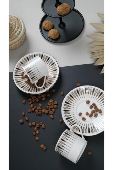 Porser Pera Siyah Kahve Fincan Takımı 80cc 2 Kişilik 4 Parça - 5